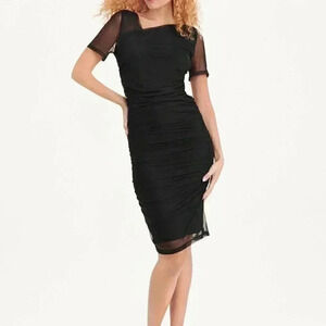 DKNY Short Sleeve Mesh Dress